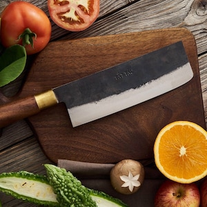 FLASH SALE - Nakiri, Santoku, Serbian Chef Knife, Hand forged knife for kitchen, sharp and durable with Solid Wooden Handle, Easy to Use
