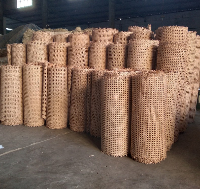 Width 27.5' : Hexagon Rattan Cane Webbing, Cane Webbing for DIY Project, Natural/ Bleached, Buy more SAVE MORE. 