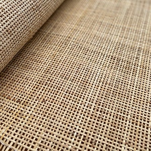 18" Wide, Natural Radio Weave, Cane Webbing Roll, Light Beige Color, Buy More Save More.