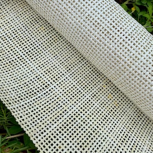24" Wide, BLEACHED Woven  Radio Cane Webbing Roll Weave, Cane Webbing Roll, Full Size Available.