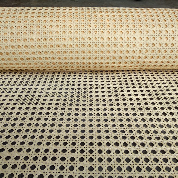 36" Wide Plastic Cane Webbing  for Outdoor PE Rattan Furniture and Home Decoration, Light Yellow Color, Sell By The Feet.