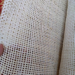 27.5" Wide, BLEACHED  Radio Cane Webbing Weave, Cane Webbing Roll, Upholstery Rattan Furniture, Full Size Available.