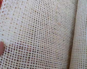 27.5" Wide, BLEACHED  Radio Cane Webbing Weave, Cane Webbing Roll, Upholstery Rattan Furniture, Full Size Available.