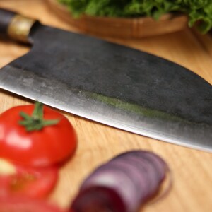 Koksmessen, handgemaakt mes, cadeau voor hem, Japanse stijl, koolstofstaal. Serbian