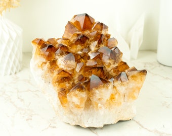 Epic Large AAA Natural Citrine Cluster with Super Extra, Deep Orange Madeira Citrine Crystal Druzy - 11.1 Kg - 24.5 lb