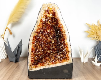 Large Citrine Cathedral with Extra Deep Orange Citrine Points, AA Grade Merchant Stone - Ethically Sourced - 26 Kg - 56 lb