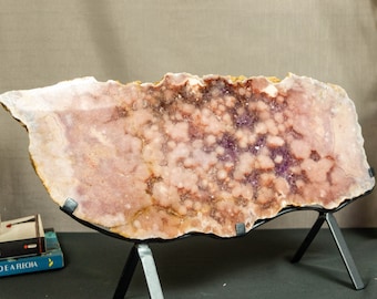 Spectacular AAA Pink Amethyst Geode Slab of World Class Quality, X-Large 6.0 Kg - 13.2 lb, Rose Amethyst Druzy - Natural, Raw and Ethical