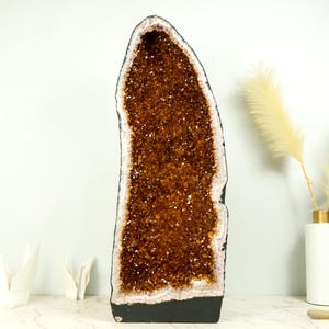Citrine Cathedral Geode, AAA Quality, Deep Orange Cognac Citrine - Large and Tall Citrine Geode - Ethically Sourced -