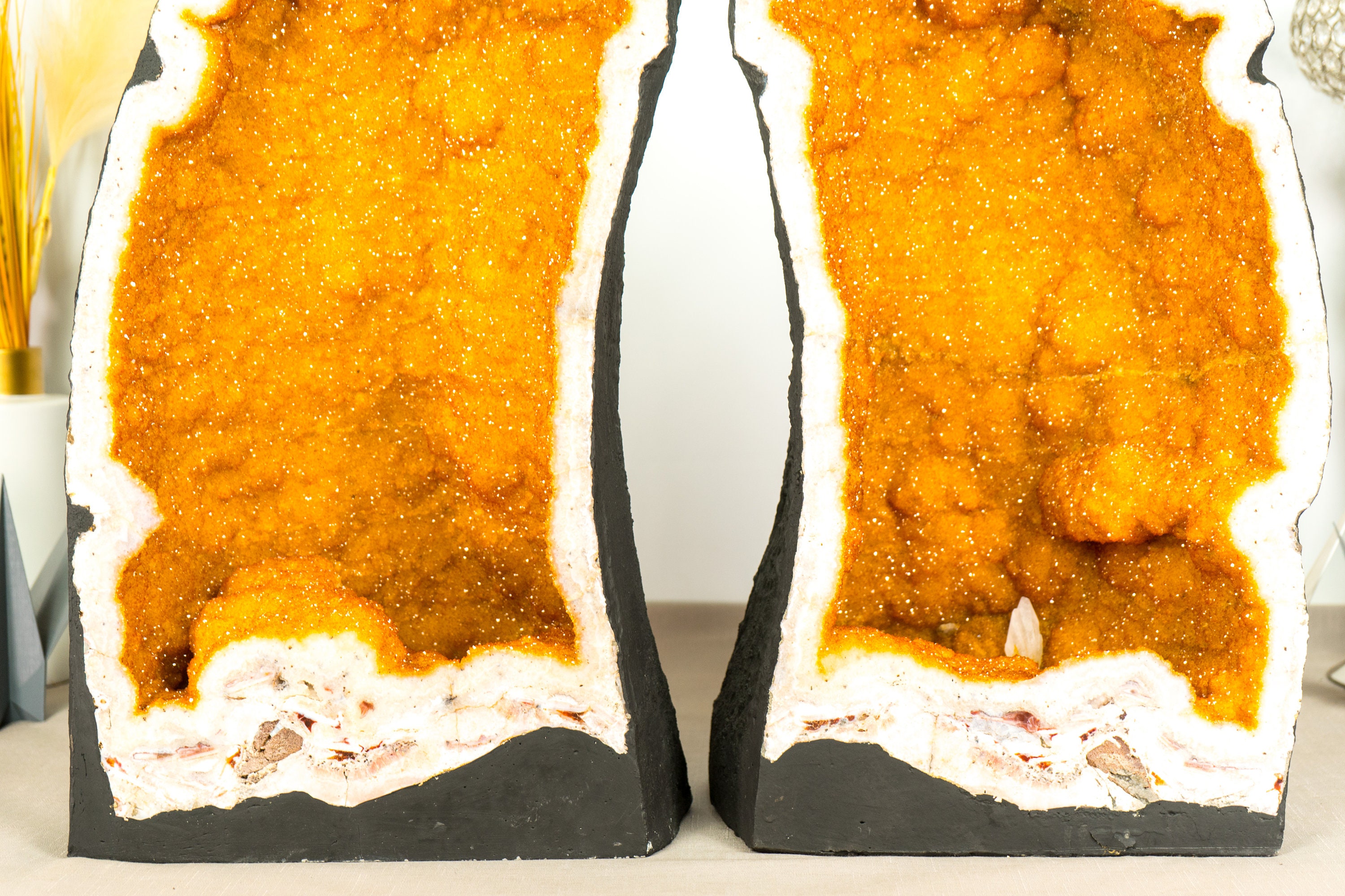 Pair of Bookmatching Statement Citrine Geodes With Golden Yellow Galaxy  Druzy - 49.0 Kg - 108 Lb - Etsy