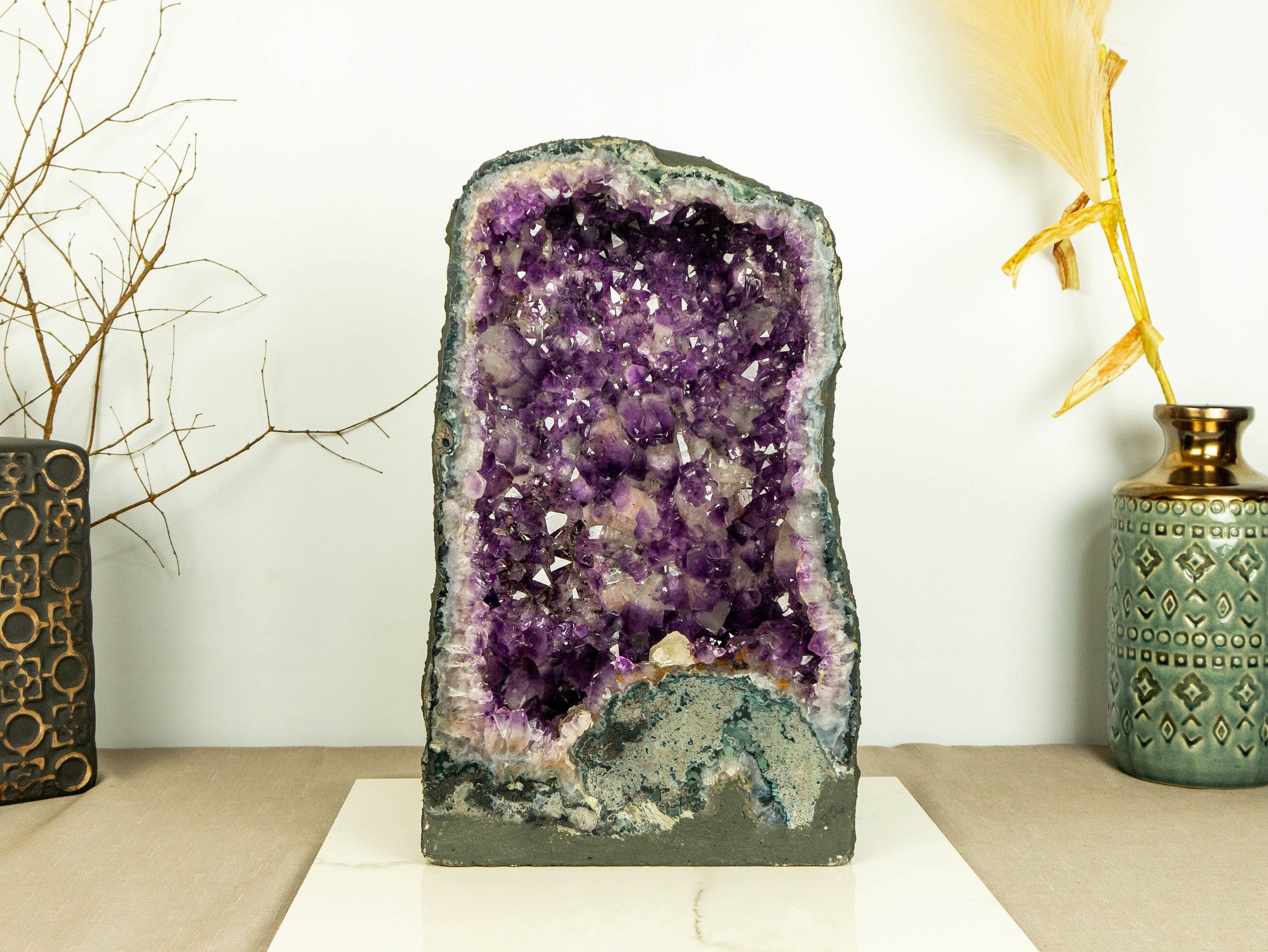 45 Lb Deep Purple Amethyst Cathedral Geode, AA Quality Amethyst