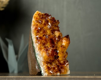 Citrine Crystal Cluster with Display Points of Rich Madeira Citrine Druzy, Self Standing - 1.3 Kg - 2.9 lb