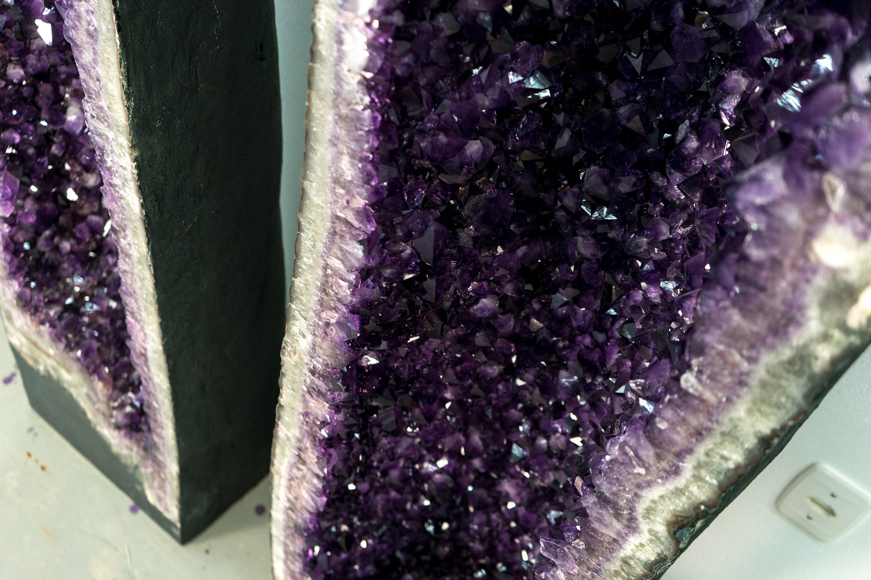 Tall Geode Rocks Pair of 8 Ft Tall Giant High-grade Amethyst Cathedral Geodes With Deep ...