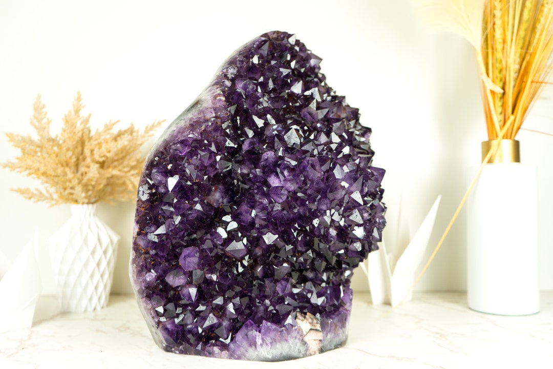 World-class X-large Amethyst Geode Flower Self-standing With AAA