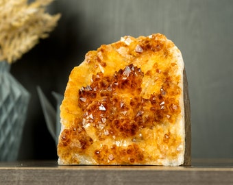 Citrine Crystal Cluster with Gorgeous Flower of Rich Madeira Citrine Druzy, Self Standing - 2.8 Kg - 6.2 lb