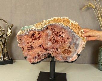 Large Pink Amethyst Geode of World Class AAA Quality, Rose Amethyst Druzy Geode Slab - Natural, Raw and Ethical - 12.5 Kg - 27.4 lb