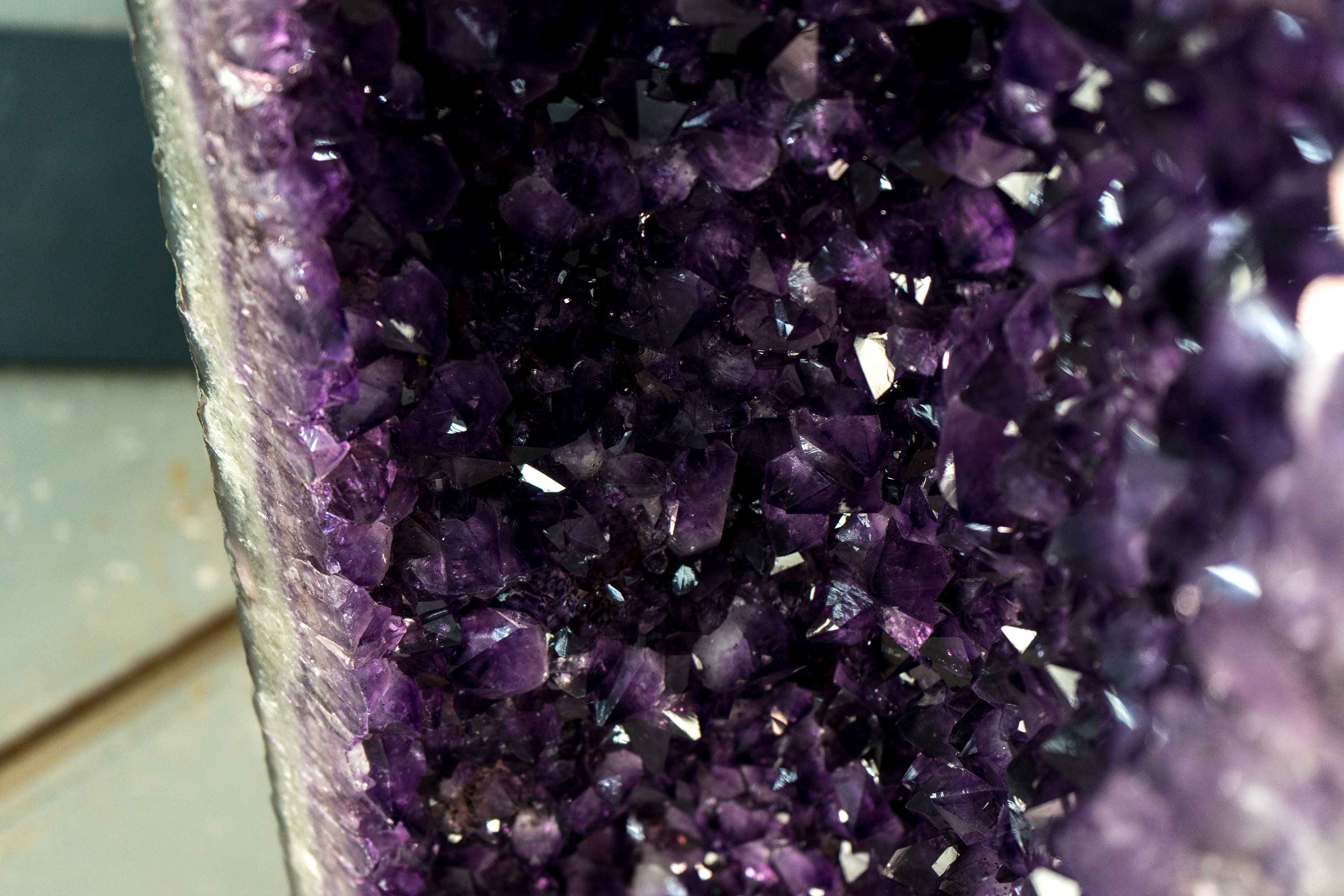 Tall Geode Rocks Pair of 8 Ft Tall Giant High-grade Amethyst Cathedral Geodes With Deep ...
