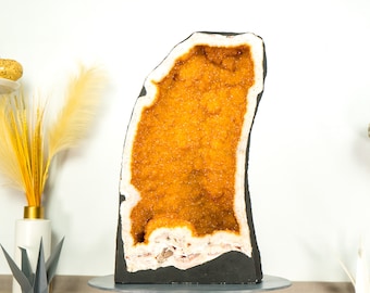 Rare Citrine Geode with World-Class Golden Yellow Galaxy Druzy - 49.0 Kg - 108 lb