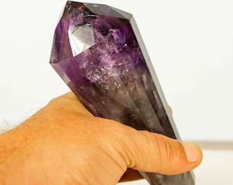 Vogel Style Amethyst Point, Large, Deep Purple (Grape Jelly) Bahia Amethyst Wand, Ethical - 529g - 1.2 lb