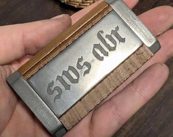 Customizable Traditional Brass/Woodgrain English Style Snuffbox by Snus at Home (Available in Brass and Steel!)