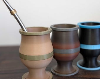 Customizable Yerba Mate Gourd – Brass/Steel Trim, Regal Style, Food Safe - by Yerba at Home