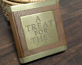 Customizable Huge Traditional Brass/Woodgrain English Style Cigarette and Snuffbox by Snus at Home