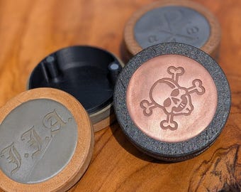Customizable Steel/Brass/Copper / Simulated Woodgrain Snus & Nicotine Pouch Storage Can - Improved, and Magnetic!