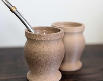 Minimalist Yerba Mate Gourd - Clay Gradient - Food Safe High Temperature - by Yerba at Home