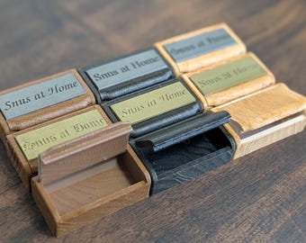 Engravable Wood Style / Brass / Steel Traditional English Snuffbox by Snus at Home