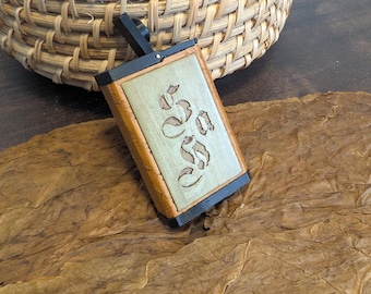 CUSTOMIZABLE Brass / Simulated Woodgrain Nasal Snuffbox by Snus at Home