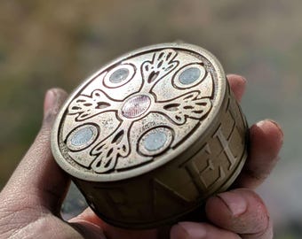 Customizable Steel/Brass Magnetic Snuff, Snus, and Nicotine Pouch Storage Can - Byzantine Orthodox Inspired