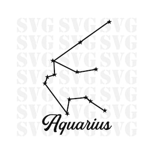 Signe du zodiaque du Verseau Svg, Verseau Svg, Création d’affiches Svg, Janvier Svg, Signe du zodiaque étoilé Svg, Fichier de téléchargement numérique svg, Saison du Verseau svg