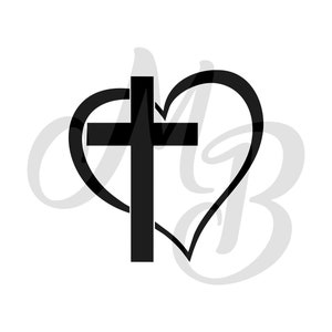Kruis en Hart SVG, Geloof Svg, Christelijke SVG, Religieuze Svg, Geloof en Hart Svg, Hart Svg, Jezus Svg, Iron On Svg, Cricut, Cameo