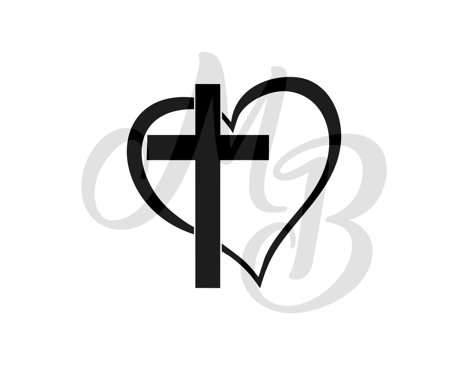 Cross And Heart Drawings