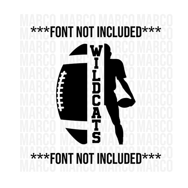 Half Football SVG, Vertical Football  PNG, Football Silhouette, Cut Files, American Football, Svg files, Cricut Files, Sihouette, Sports Svg