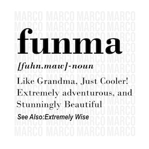 Funma Definition Svg, Lustige Oma Svg, Coole Oma Svg, Neue Oma Svg, Funma png dxf, Lustige Oma Svg, Süßer Svg