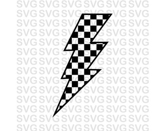 Lightning Bolt Svg, Checkered svg, lightning bolt checkered flag, png, svg file for cricut