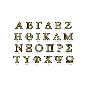 reek Letters Bundle SVG Cut File, Greek Letters for Custom Svg, Two Color Greek Letters, Greek Letters for Sorority Designs