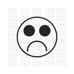 Carita sonriente svg, Carita sonriente triste svg, dxf, png, Emoji bonito, SVG para cricut, Imprimir y cortar, SVG personalizado