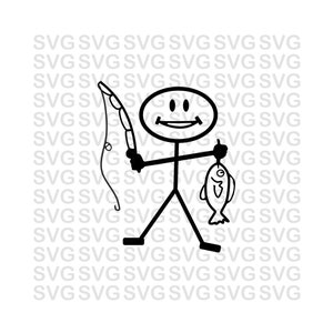 Pescador Svg, Pescado Svg, Figura de palo de pesca Svg, Png, Lindo pescador, svg para cricut, dtf, transferencias