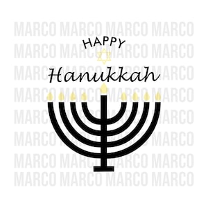 Happy Hanukkah Menorah SVG, Star of David, svg Dxf png tagliando i file per silhouette o cricu, Download istantaneo