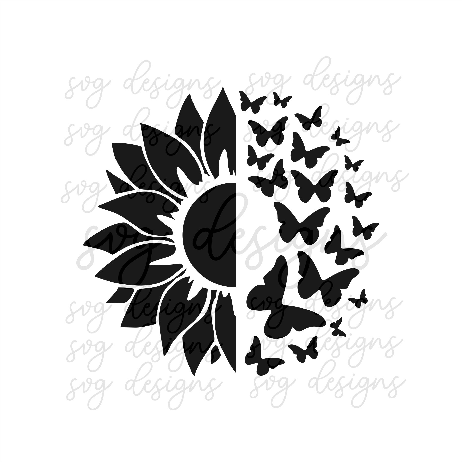 Sunflower Svg, Butterfly Svg, Sunflower Svg, Butterfly Sunflower Svg