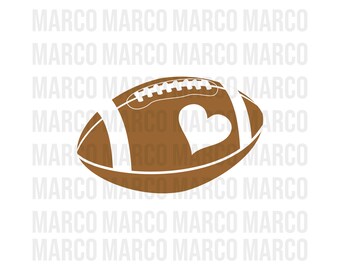 Football Heart Svg, Heart Football Svg, Heart Svg, 2 Color Football, Svg, Png, Dxf