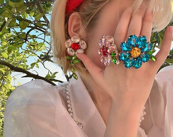 Stunning Spring Flower Diamond Earrings & Rings