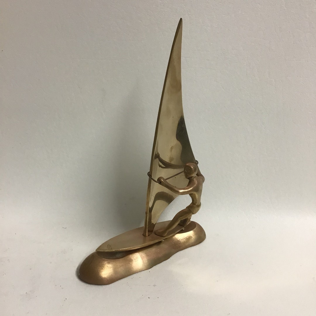 Great Solid Brass Windsurfer Figurine Andrea by Sadek Etsy
