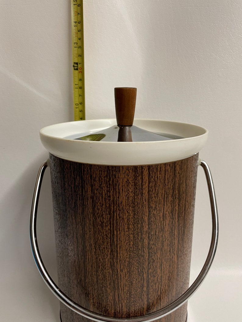 Mid Century Faux Wood Tiki Bar Ice Bucket Etsy
