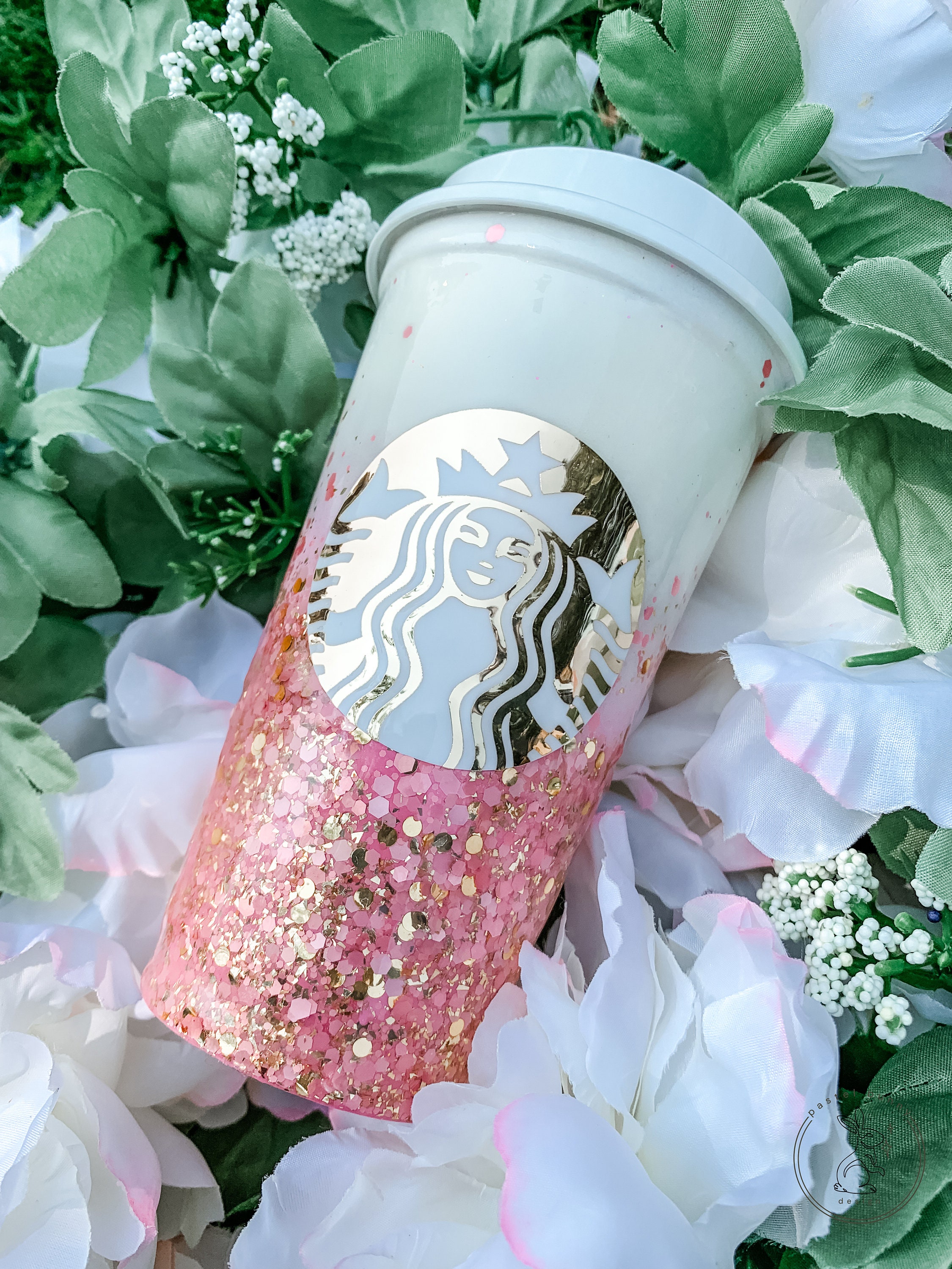 STARBUCKS 2022 FALL COLD CUP Hammered Begonia PINK GLASS TUMBLER 18oz Rare  HTF 
