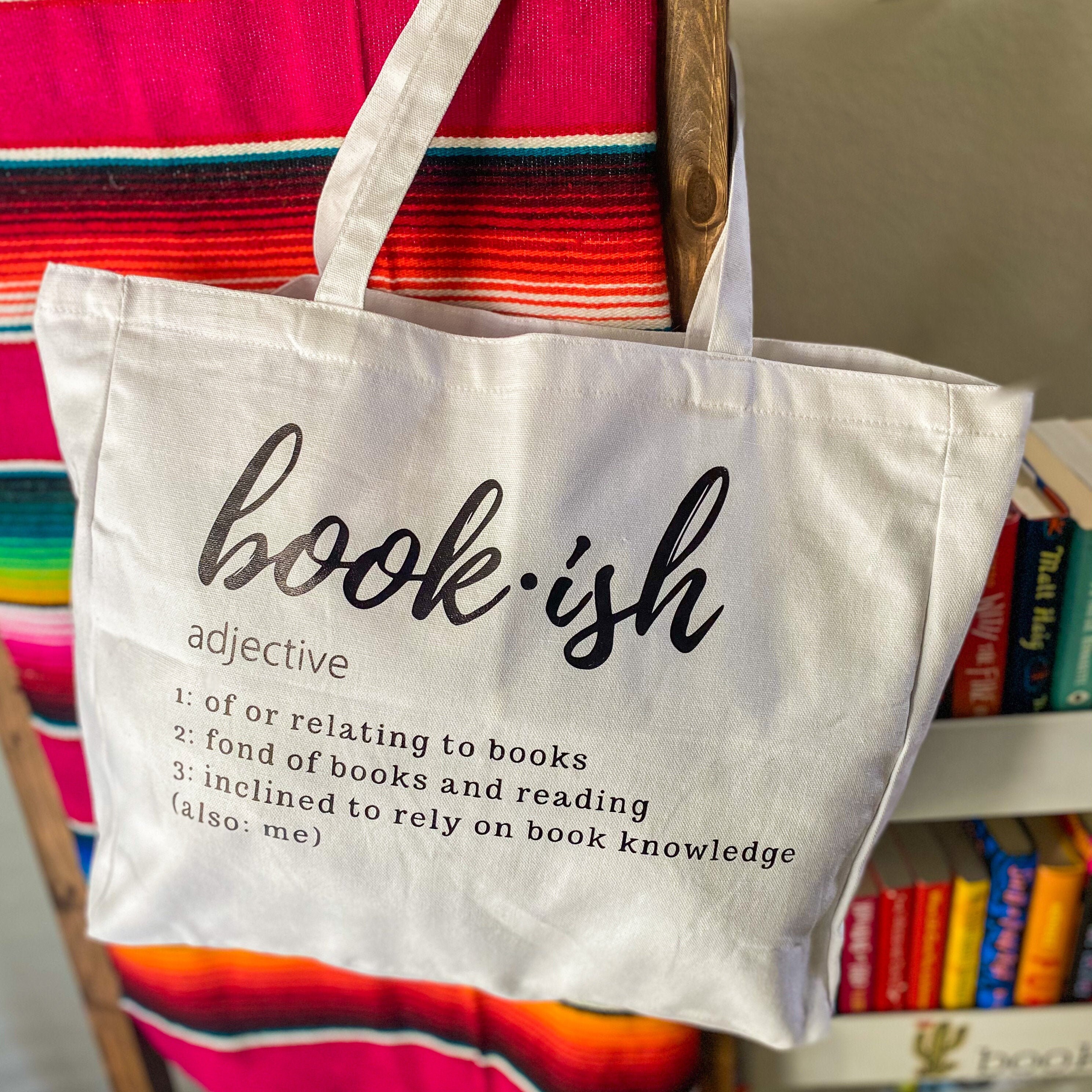 Bookish Tote Bag Canvas Book Bag Etsy