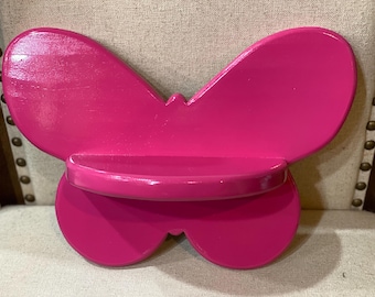 Butterfly Wall Hanging - Bedroom Shelf - Playroom Shelf - Custom-Painted Butterfly - Phone Shelf - Children&#39;s Wall Decoration