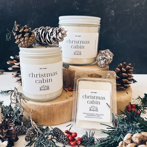 christmas cabin | frosted juniper, firewood, cinnamon & pine | soy wax candle and melts