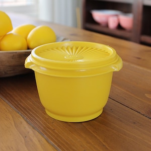 Vintage Tupperware Servalier Container - Harvest Yellow Fridge Storage